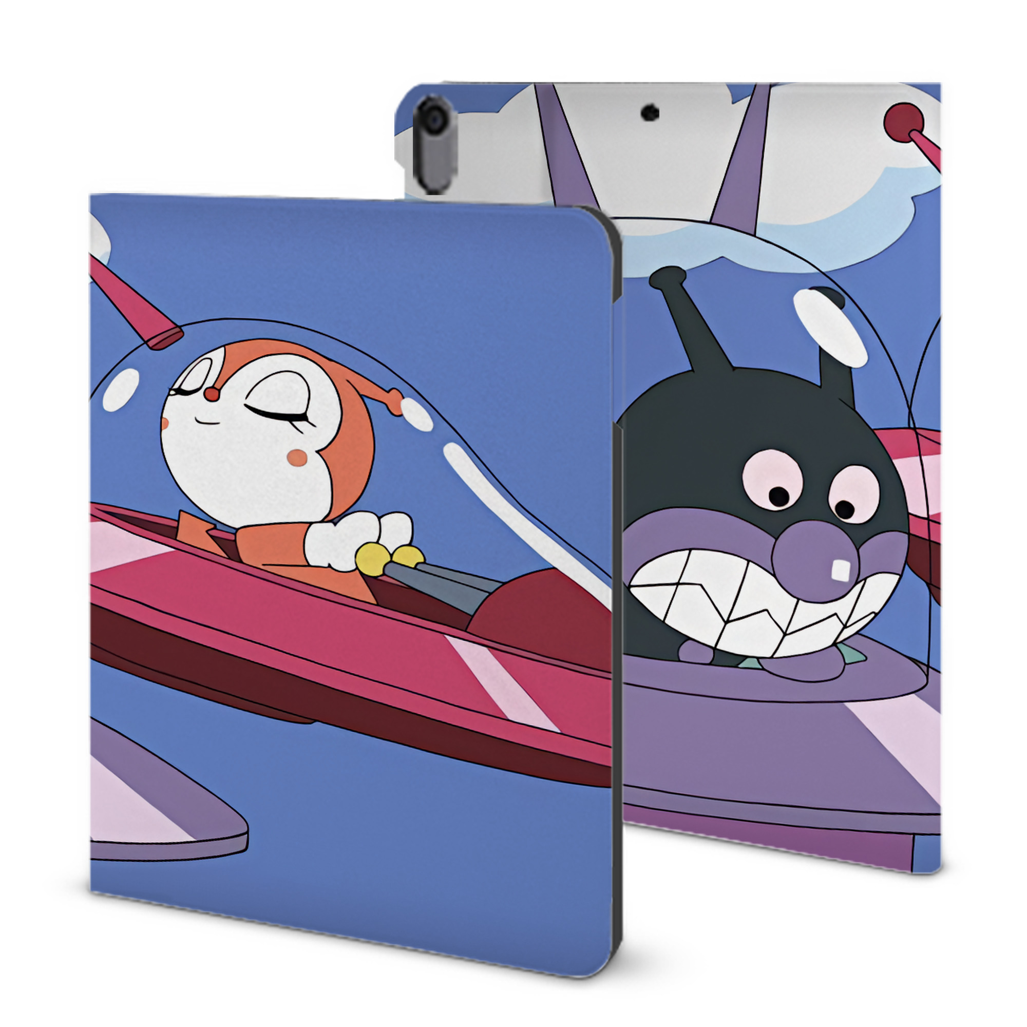 （画像用） アンパンマン Anpanman IPad ケース ブック型 PUレザー TPU 耐衝撃 軽量 薄型 ペン収納なし 全面保護 IPad 各モデル対応